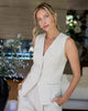 APIECE APART Helena V - Neck Vest in Striped Flax