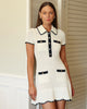 Cream Crochet Collared Mini Dress