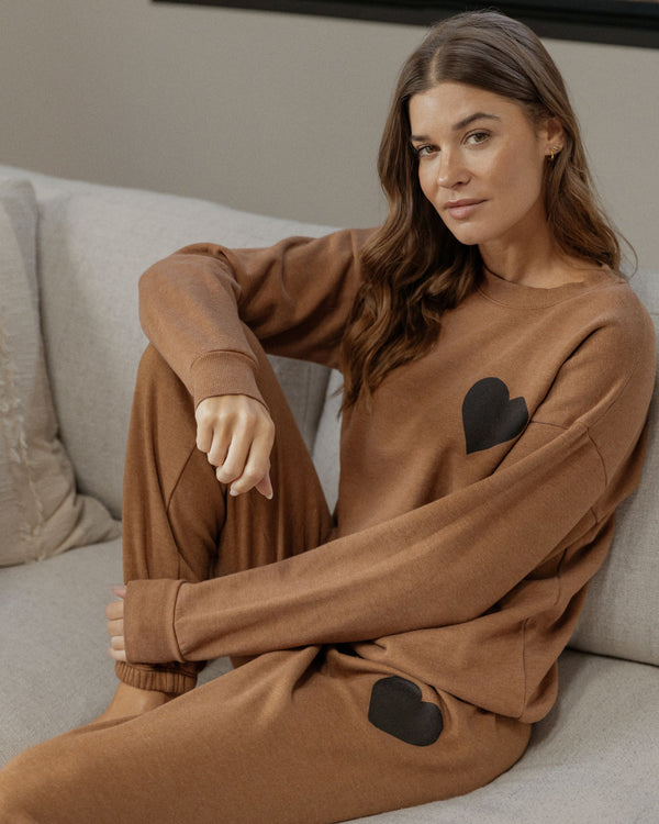 SPRWMN Heart Sweatshirt in Ginger