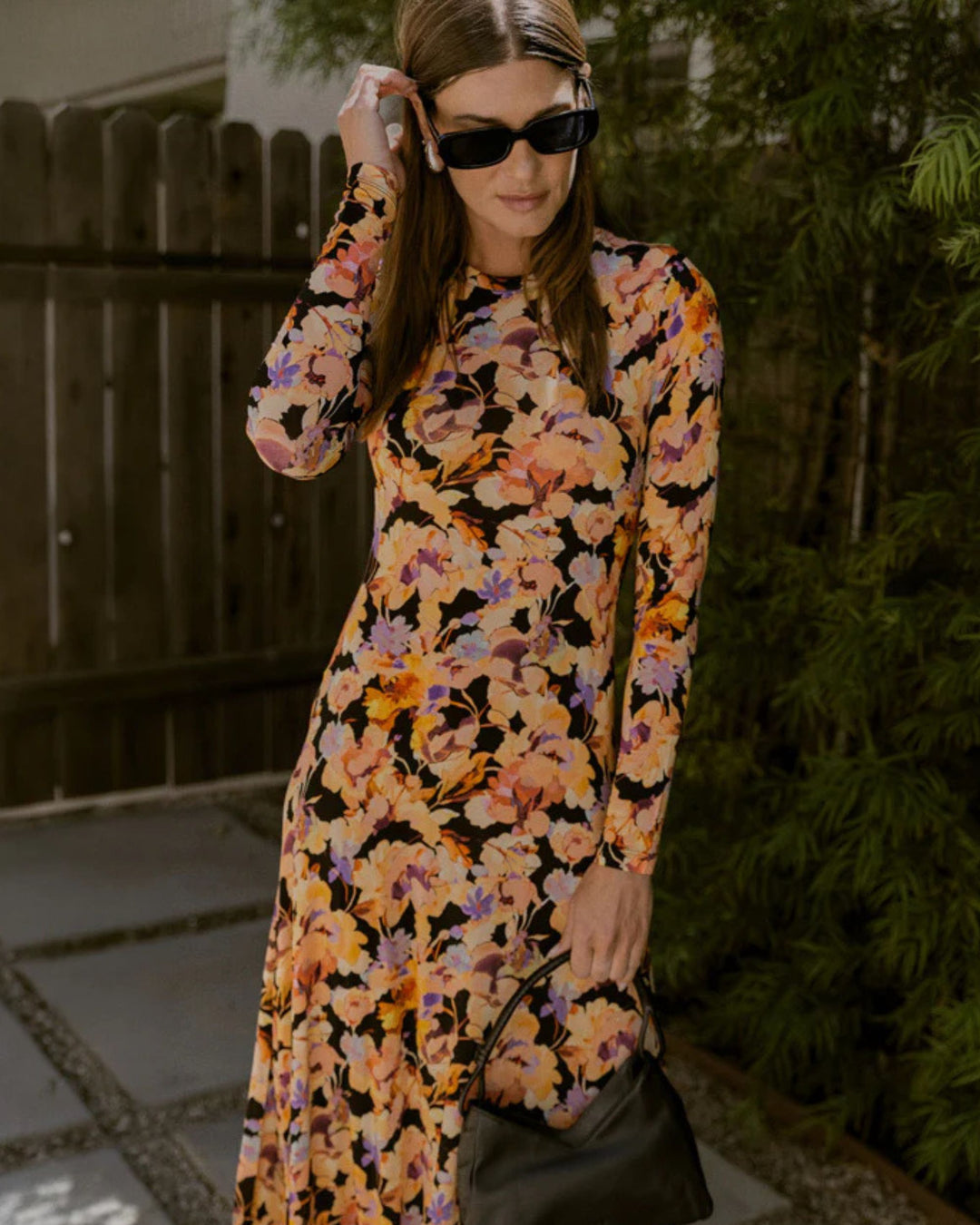 ULLA JOHNSON Amari Long Sleeve Jersey Dress