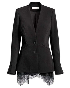 Allie Crepe Combo Basque Jacket