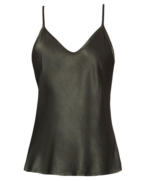 Enza Costa Bias Cut Cami Dark Cedar