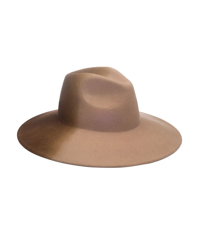 Emmanuelle Wool Fedora Hat in Camel/Pecan