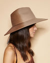 Emmanuelle Wool Fedora Hat in Camel/Pecan