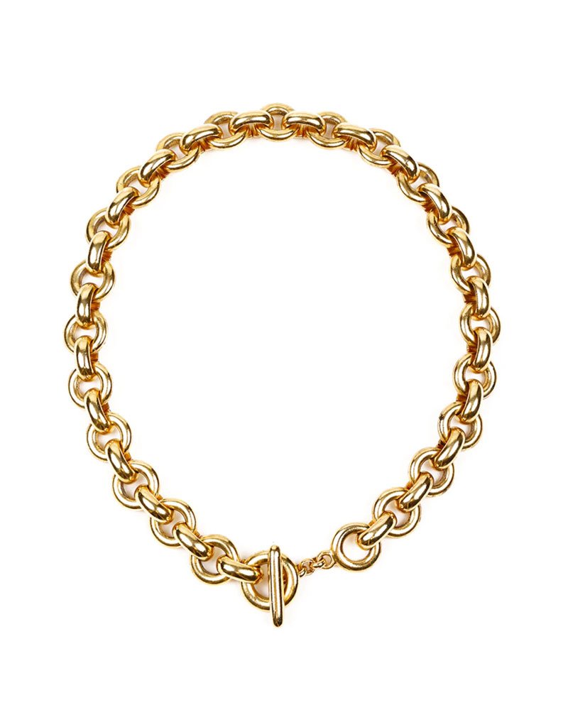 Gold Circle Link Necklace