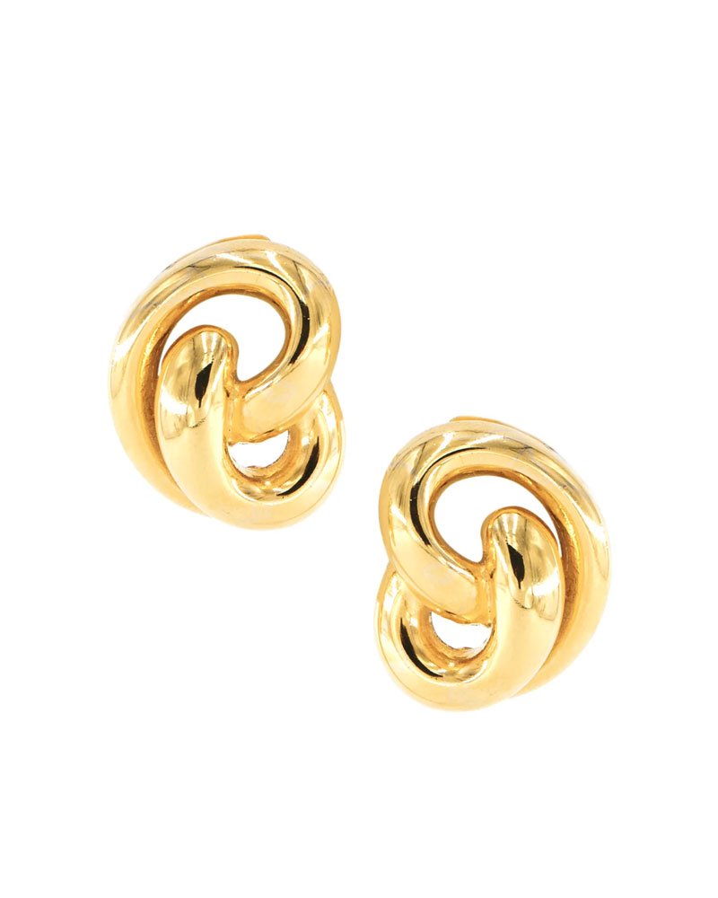 Gold Croissant Clip On Earrings