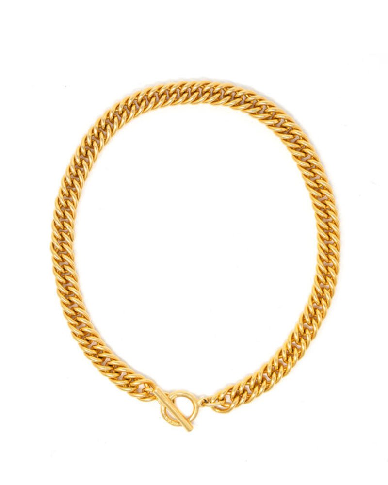 Gold Link Vintage Look Necklace