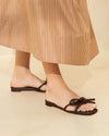 Hadley Leather Bow Flat Sandal - 20% Editor's Picks