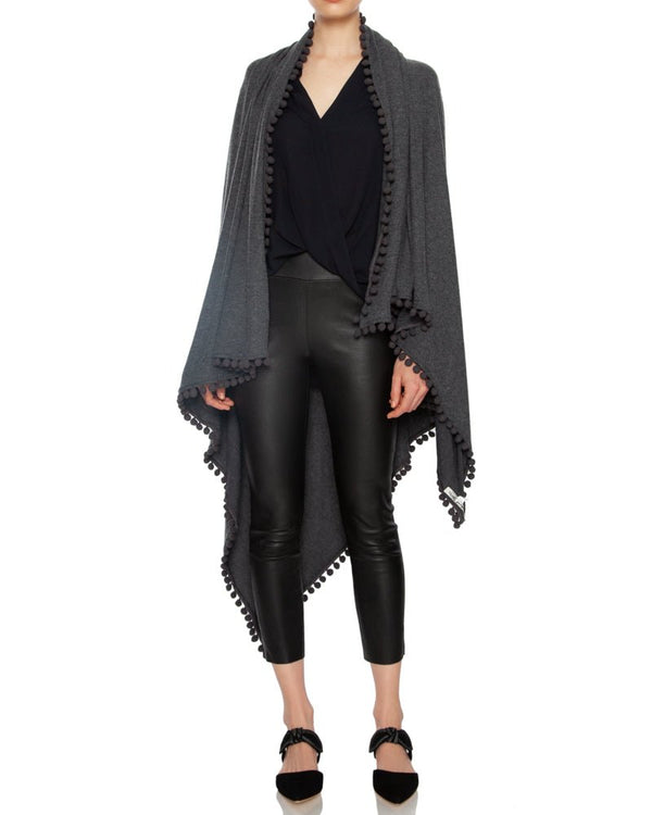 SPRWMN Black High Waisted Capri Leather Legging