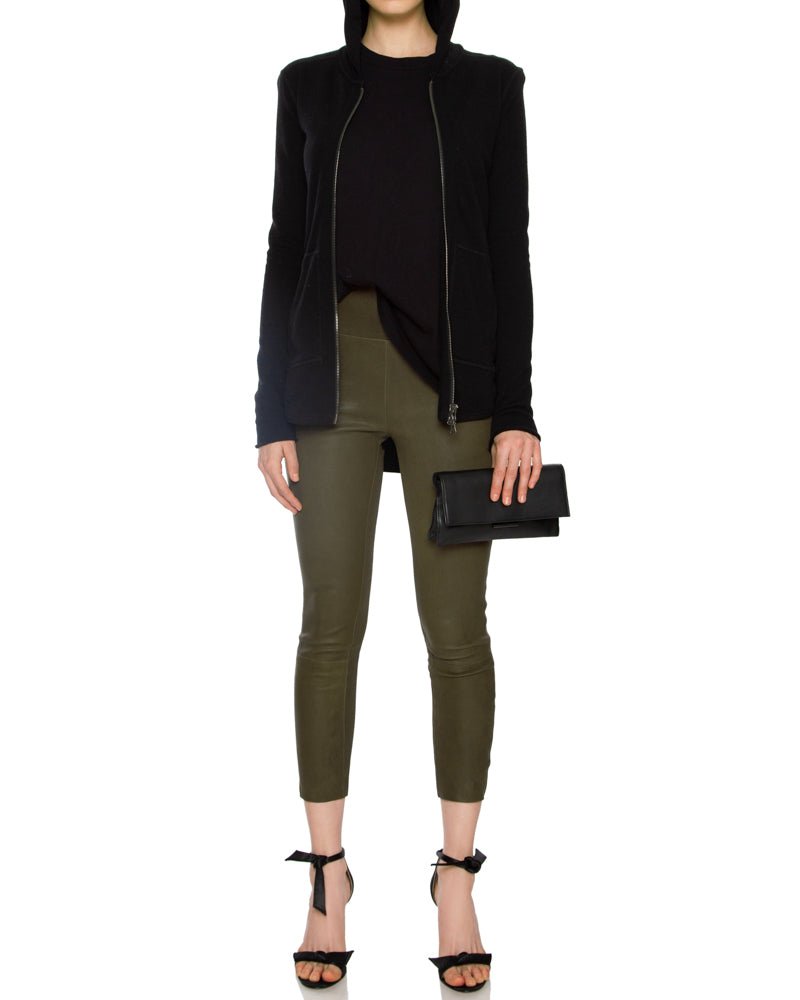 SPRWMN Army High Waisted Capri Leather Legging - Capsule Shop