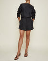 Italian Sporty Nylon Shirred Sleeve Top