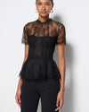 Jonathan Simkhai Kehlani Lingere Lace Short Sleeve Bustier
