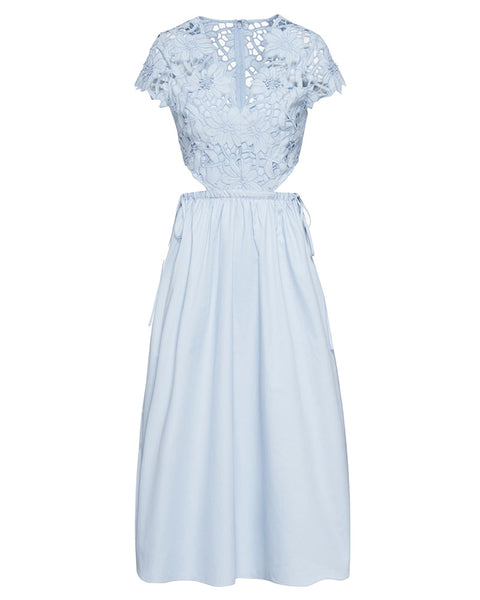 SELF PORTRAIT Light Blue Cotton Guipure Midi Dress – Capsule Shop