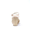 Camellia Knot Mule with Ankle Strap in Platinum