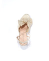 Camellia Knot Mule with Ankle Strap in Platinum