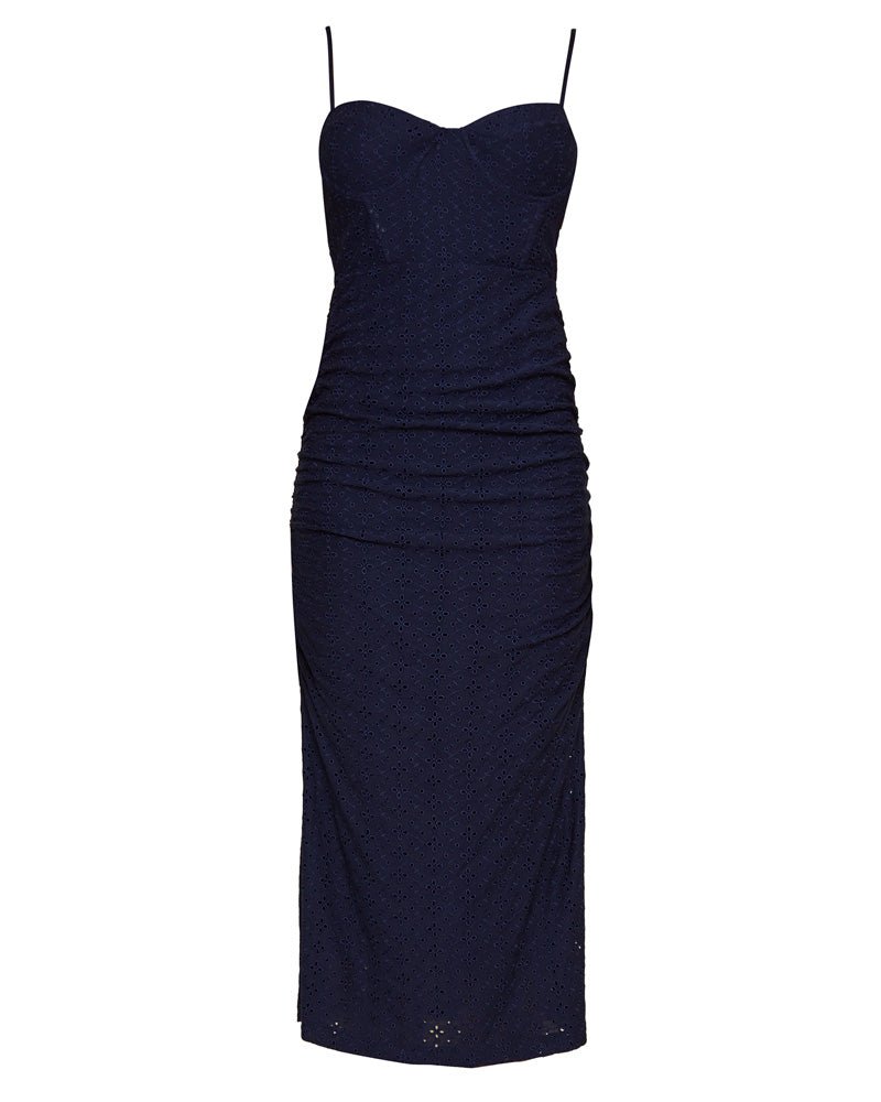 Simkhai Moire Jersey Bustier Dress in Midnight