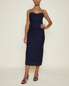 Simkhai Moire Jersey Bustier Dress in Midnight