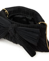 Rayne Pleated Frame Clutch with Bow in Black