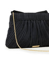Rayne Pleated Frame Clutch with Bow in Black