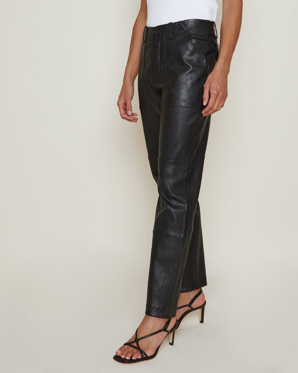 SPRWMN Army Trouser Leather Pants in Black