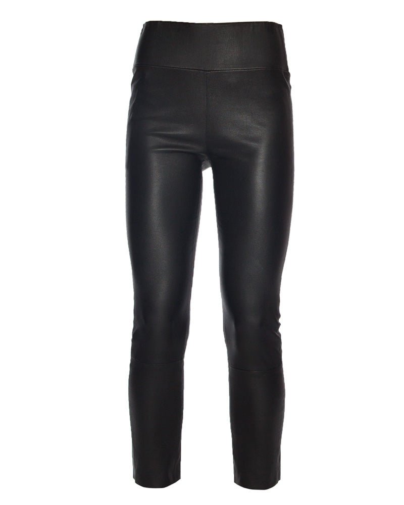 SPRWMN Black High Waisted Capri Leather Legging