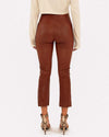 Cognac High Waisted Leather Crop Flare Legging