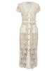 Self Portrait Cream Lace Midi Dress
