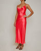L'agence Seridie Mid Slip Dress in Neon Coral