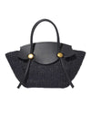 Small Rafia Pipe Bag in Black