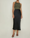 Enza Costa Supima Sheath Cotton Tank in Dark Olive