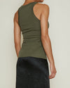 Enza Costa Supima Sheath Cotton Tank in Dark Olive