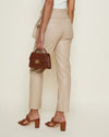 Tessa Vegan Leather Tie Waist Pant in Egret
