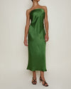 Enza Costa Textured Satin Scarf Top in Grass Green