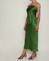 Enza Costa Textured Satin Scarf Top in Grass Green