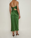 Enza Costa Textured Satin Scarf Top in Grass Green