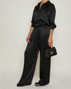 Enza Costa Textured Wide Leg Pant in Black