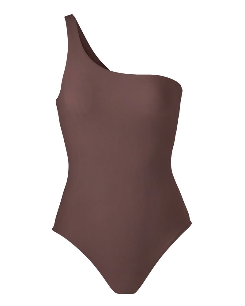 Anemos The One Shoulder One Piece in Moka