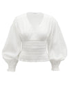 Frame V Neck Smocked Top
